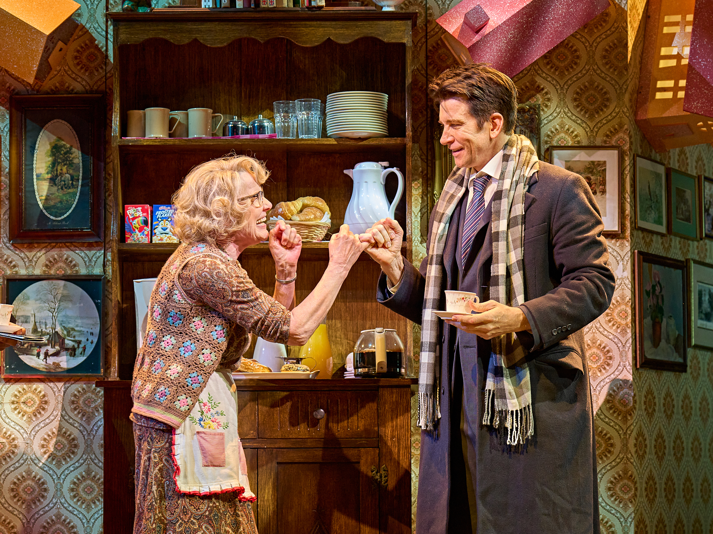 Mrs. Lancaster (Annie Wensak) and Phil Connors (Andy Karl). Photo by Manuel Harlan
